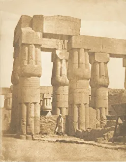 Luxor Al Uqsur Prints: Groupe de colonnes du Palais de Louxor, Thebes, 1849-50. Creator: Maxime du Camp