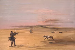 Grouse Shooting on the Missouri Prairies, 1837-1839. Creator: George Catlin
