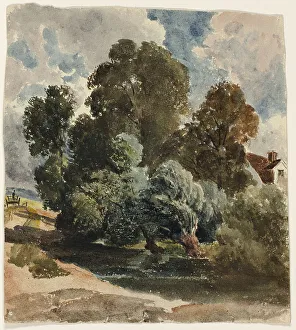 Peter De Windt Prints: Grove of Trees (recto), c. 1830. Creator: Peter de Wint