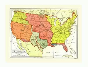 Growth Gallery: Growth map of United States, c1910s. Artist: Emery Walker Ltd