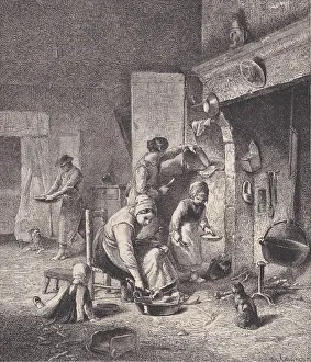 Jacque Prints: Gruel, from Le Magasin Pittoresque, ca. 1852. Creator: Charles Emile Jacque