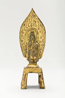 Wei Dynasty Prints: Guanyin (Avalokiteshvara) Standing before Flaming Aureole and Holding a Water