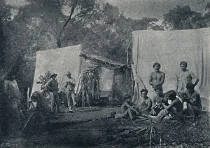 Gustavo Prints: Guaranys visitando um Acampamento, 1895. Artist: Francisco Henszler