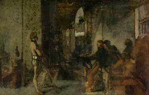 Guarding Prints: The Guard, c1860s. Creator: Jan August Hendrik Leys