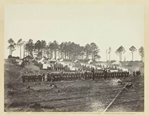 Timber Gallery: Guard Mount, Head-Quarters Army of the Potomac, February 1864. Creator: Alexander Gardner
