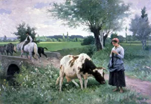 Edouard Prints: The Well Guarded Cow, 1890. Artist: Edouard Bernard Debat-Ponsan