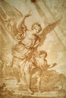 Genoese Prints: Guardian Angel, 17th century. Artist: Domenico Piola I