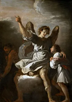 Domenico 1588 90 1623 Prints: Guardian angel, c. 1616-1618. Creator: Fetti, Domenico (1588/90-1623)