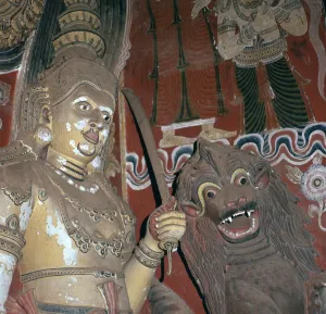 Guardian deities at the doorway of a Buddhist temple, 16th century