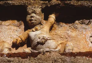 Guardian Spirit on Frieze on Outer Wall of the Tivanka Shrine, Polonnaruwa, Sri Lanka, 20th century