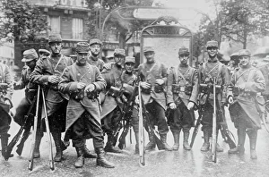 Metro Prints: Guarding subway entrance, Paris, between c1914 and c1915. Creator: Bain News Service