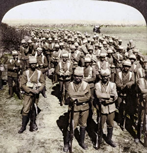 Underwood Underwood Gallery: The Guards Brigade on the march to Kroonstadt, South Africa, Boer War, 1900
