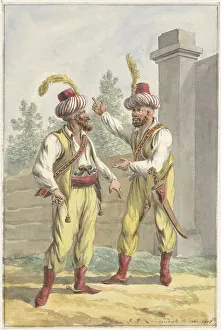 Langendijk Jan Antony Prints: Two guards of King Louis Napoleon with turbans, 1807. Creator: Jan Antony Langendijk