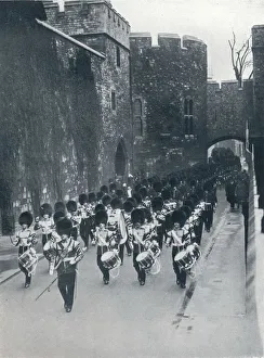 Marching Band Prints: The Guards leaving the Tower of London, c1914