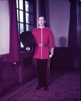 Tunic Prints: Guards officer in full dress uniform, London, c1953. Creator: Arthur Charles Kirby Ware