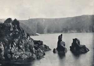 View To Land Prints: Guernsey - Moulin Huet Bay, with the Dog and Lion Rocks, 1895