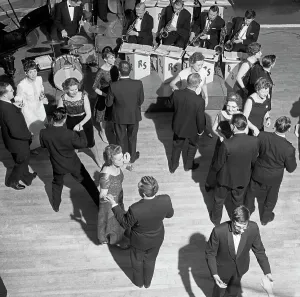 Dance Floor Gallery: Guests at a Christmas dance at Sheffield University, South Yorkshire, 1967. Artist