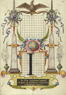 Guide for Constructing the Letter I; Mira calligraphiae monumenta, about 1591-1596. Creator: Joris Hoefnagel