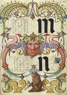 Grotesque Prints: Guide for Constructing the Letters m and n; Mira calligraphiae monumenta