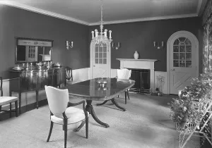Chandelier Prints: Guido R. Rahr, residence in Manitowoc, Wisconsin, 1945. Creator: Gottscho-Schleisner, Inc