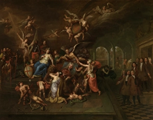 1710s Prints: The Guild of the Young Albarest Venerates the Portrait of the Dean Karel de Cordes