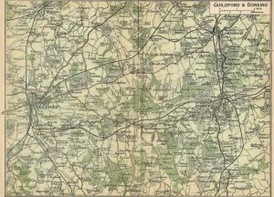 Street Plan Prints: Guildford & Dorking, c20th Century. Artist: John Bartholomew