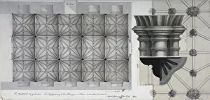 Boss Gallery: Guildhall Crypt, City of London, 1820. Artist: Robert Blemmell Schnebbelie