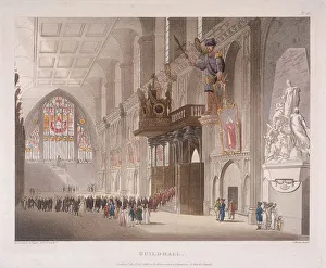 Augustus Charles Prints: Guildhall, London, 1808. Artist: Augustus Charles Pugin