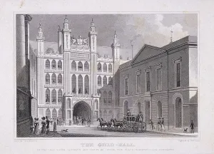 Th Shepherd Prints: Guildhall, London, 1828. Artist: R Acon