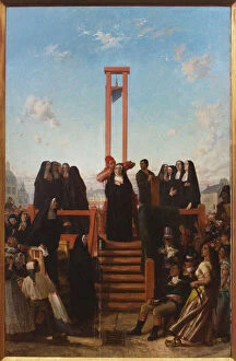 Images Dated 17th December 2019: Guillotine. The Carmelites of Compiegne, First half of the 19th cent.. Creator: Delaroche