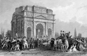 Anarchy Prints: Guillotine set up under the Arch of Marius at Orange, France, French Revolution, 1793-1794