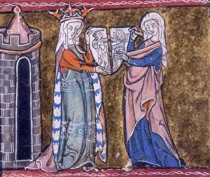 Broken Prints: Guinevere with the cleft shield, c1316. Creator: Unknown