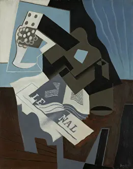 Guitar, Book and Newspaper, 1920. Creator: Juan Gris