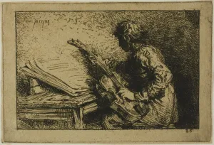 Guitar Player, 1845. Creator: Charles Emile Jacque