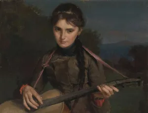 Play Music Prints: The guitar player, 1888. Creator: Balmer, Wilhelm (1865-1922)