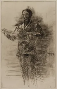 Ridley Matthew White Prints: The Guitar Player (M. W. Ridley), 1875. Creator: James Abbott McNeill Whistler