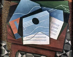 Images Dated 31st August 2006: Guitar on a Table, 1915. Artist: Juan Gris