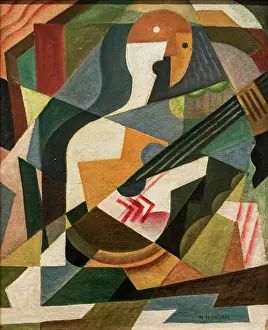 Play Music Prints: Guitarist, 1919. Creator: Blanchard, Maria (1881-1932)