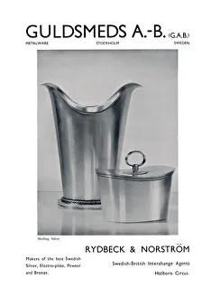 Metallic Prints: Guldsmeds A. -B. (G. A. B. ) - Sterling Silver - Rydbeck & Norstrom. 1939