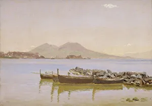 Vesuvius Prints: The Gulf of Naples with Vesuvius in the Background, 1838-1839. Creator: Christen Købke