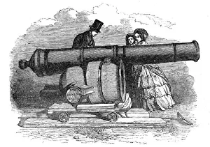 Gun and Mortar from Bomarsund, at the Crystal Palace, 1854. Creator: Unknown