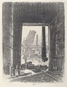 The Gun Pit, No. I, 1917. Creator: Joseph Pennell