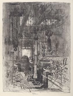 Munitions Factory Gallery: Gun Pit, No.II, 1917. Creator: Joseph Pennell