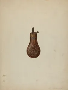 Stars Prints: Gun Powder Flask, c. 1938. Creator: Christabel Scrymser