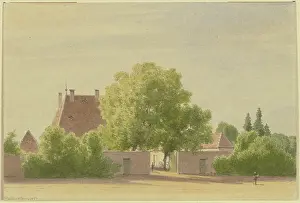 Rooftops Prints: The Gunderrode family court, 1857. Creator: Carl Theodor Reiffenstein