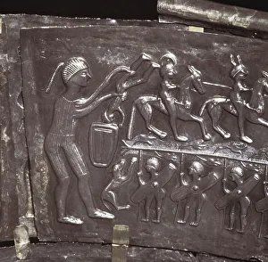 Detail from Gundestrup Cauldron, showing Warriors and horsemen, Danish, c100 BC Detail from Gundestrup Cauldron, showing Warriors and horsemen, Danish, c100 BC