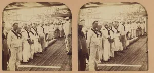 Gunner Prints: Gunners of the Battleship Oregon, Manila Bay, Philippine Islands. 1899. Creator: RY Young