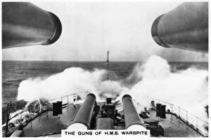 Images Dated 7th July 2007: The guns of the battleship HMS Warspite, 1937