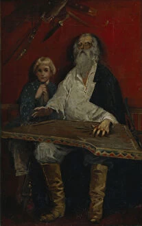 Images Dated 25th June 2013: The Gusli Player. Artist: Ryabushkin, Andrei Petrovich (1861-1904)