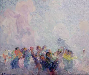 Galleria Darte Moderna Prints: Gust of wind, 1920. Creator: Nomellini, Plinio (1866-1943)